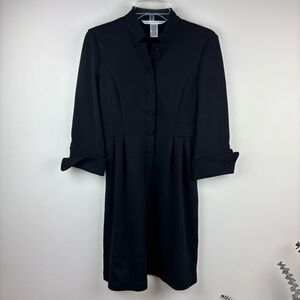 Vintage Diane Von Furstenberg Black wool blend knit dress size 2